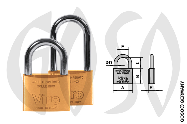 Fai by Viro rectangular padlock 1364