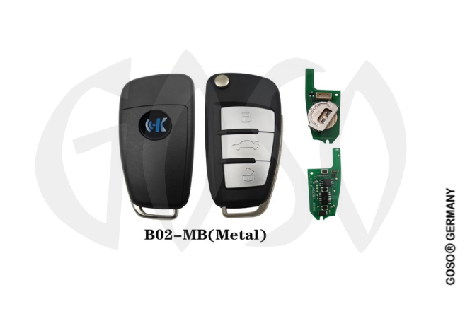 Keydiy KD900 X2 Remote Key for Audi 315MHz 433MHz B02B 3T Metall Button 8882-2