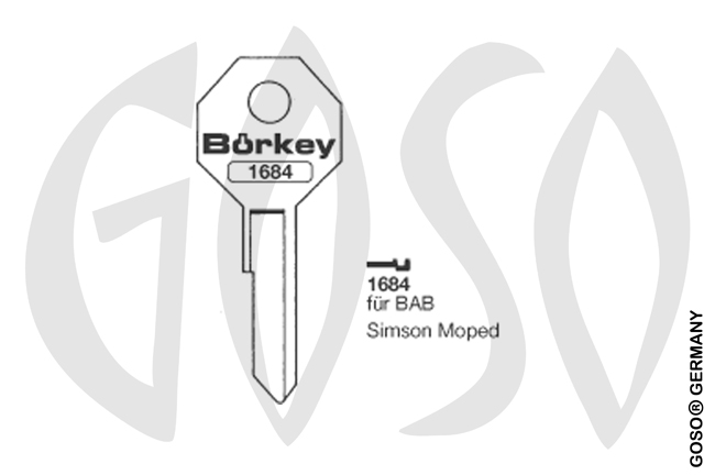 Boerkey cylinder key S-BAB15 JMA-BAB-8D BO-1684