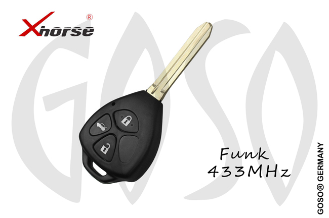 XHORSE for Toyota VVDI Wire Remote Key 433MHz 3B TOY43 XKTO03EN