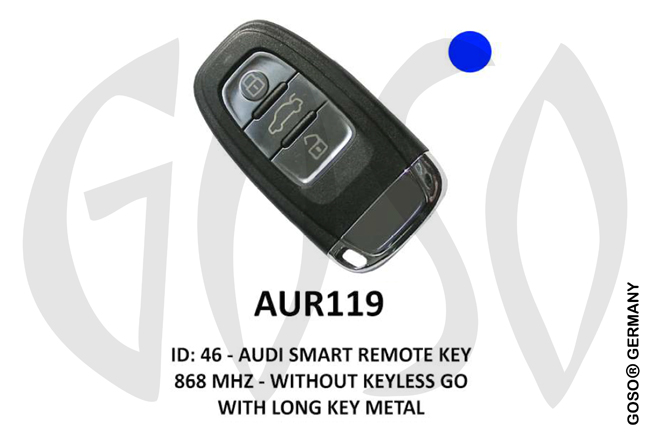 IEA- Zedfull Remote Key for Audi 868MHz ID46 PCF7945AC 3T HU66 Lang AUR119 ZR08