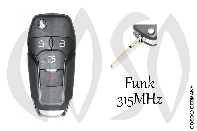 Flip Remote Key for Ford Fusion N5F-A08TAA 4T 315MHz HU101 ID49 ZR276