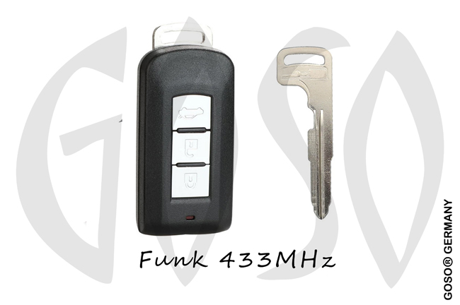 Slot Remote Key for Mitsubishi Keyless Go 433MHZ ID46 PCF7952A MIT11R 8637A662 3B ZR297