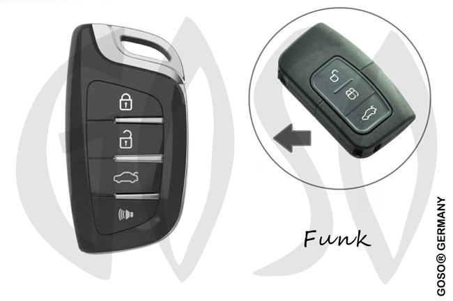 Flip Remote Key for Ford KeylessGo 433MHz 3T 4D63 ZR361