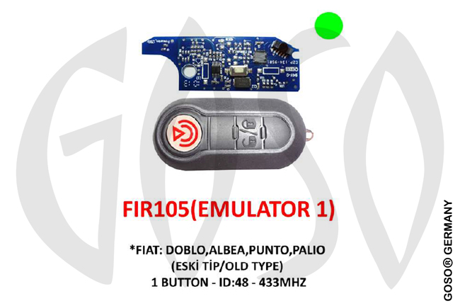 IEA-Zedfull - Funkschlssel Emulator fr Fiat ID48 433MHz 1T FIR105 ZR39