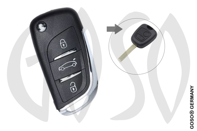 Remote key blank for Citroen Peugeot VA2 2B 4D70 Motorola 73373067D ZR459
