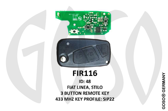 IEA-Zedfull - Remote Key for Fiat CITROEN IVECO PEUGEOT 433MHz Marelli ID48 3T SIP22 FIR116 ZR46