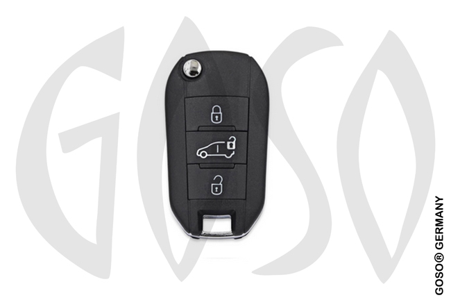 remote key for Peugeot Original (ohne Rohling HU83) 433MHz FSK 3T AES ID49 TRUNK ZR544