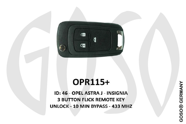 Remote Key for Opel Zedfull ID46 PCF7946/PCF7937E/41E/NCF2951E 433MHz 3T OPR115+ ZR64