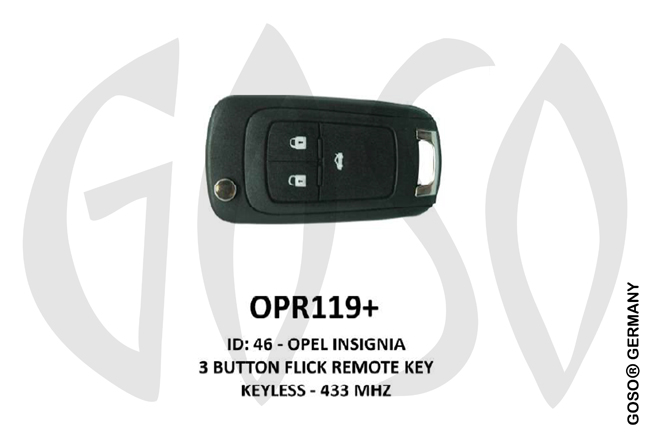 Remote Key for Opel Zedfull  ID46 PCF7952E 433MHz 3T OPR119+ ZR65