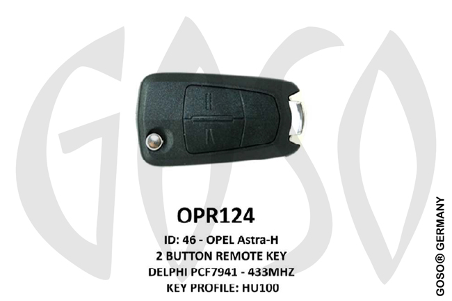 IEA-Zedfull Remote Key for Opel ID46 PCF7941A 433MHz 2B HU100 OPR124 ZR66