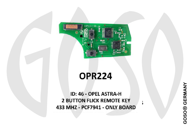 Remote Key for Opel IEA- Zedfull  433MHz ID46 PCF7941 2T  OPR224 ZR76