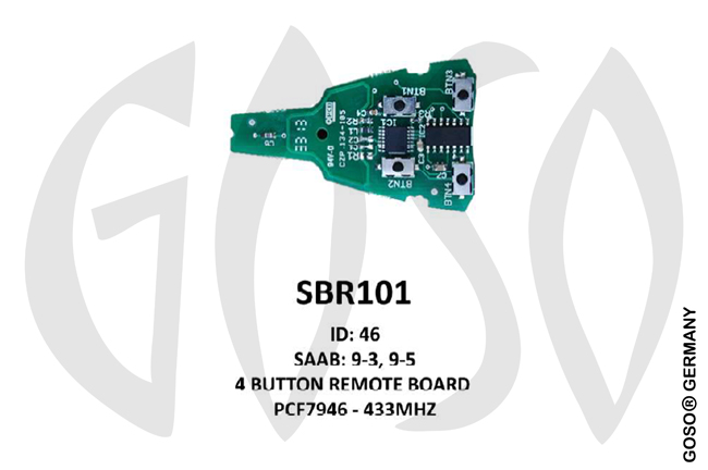 Remote Key for Saab IEA-Zedfull ID46 PCF7946 433MHz 4T SBR101 ZR97